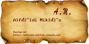 Alföldi Miklós névjegykártya