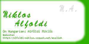 miklos alfoldi business card